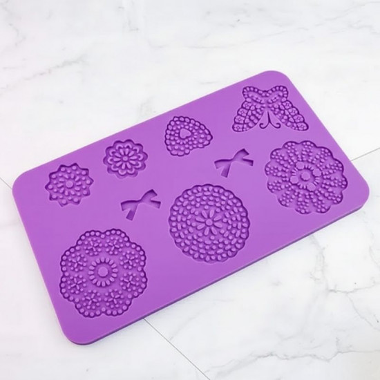 Bow, Butterfly, Flower Pattern Silicone Lace Mat
