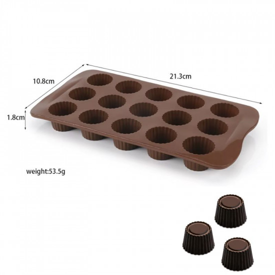 Fluted Cup Shape Silicone Chocolate Mould