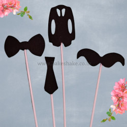 Gentleman Suit, Bow Knot, Tie and Moustache Cake Topper