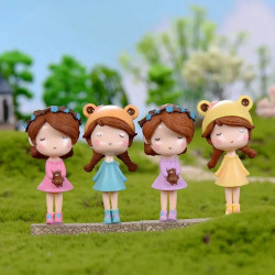 Girls Doll Miniature (Set of 4)