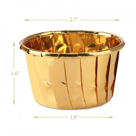 Golden Aluminium Foil Baking Cups / Muffin Liners