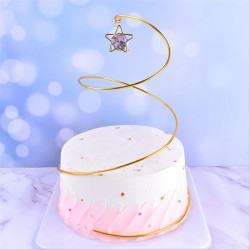 Gold Crystal Star Spiral Cake Decoration