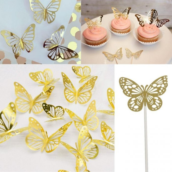 Golden Butterflies (10 Pieces)