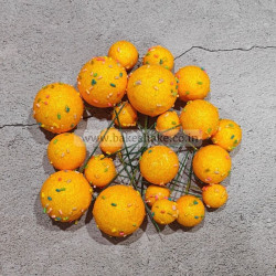Golden Yellow Glitter With Sprinkles Faux Ball Toppers for Cake Decoration (20 Pcs)
