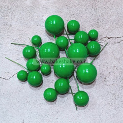 Green Faux Ball Toppers for Cake Decoration (20 Pcs)