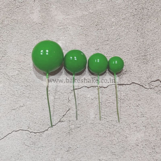 Green Faux Ball Toppers for Cake Decoration (20 Pcs)