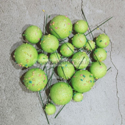 Green Glitter With Sprinkles Faux Ball Toppers for Cake Decoration (20 Pcs)