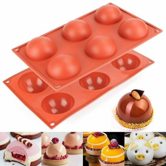 Half Sphere 6 Cavity Silicone Mould