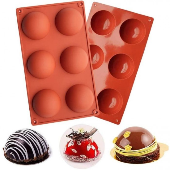 Half Sphere 6 Cavity Silicone Mould