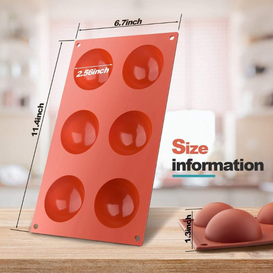 Half Sphere 6 Cavity Silicone Mould Half Sphere 6 Cavity Silicone Mould