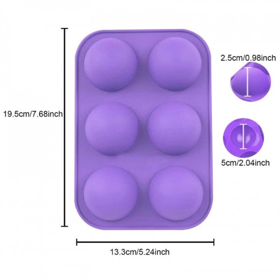 Half Spherical 6 Cavity Silicone Mould
