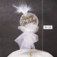 Happy Birthday Round Feather Cake Topper