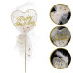 Happy Birthday Heart Feather Cake Topper