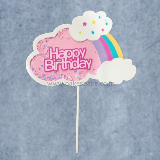 Rainbow Foil Happy Birthday Cake Toppers 1 ct