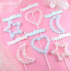 Happy Birthday Heart Shape Cake Topper Blue (Set of 2)