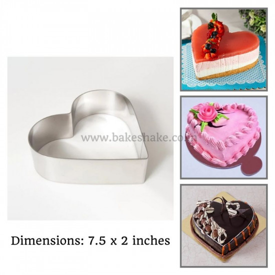 Cake Ring | Cheesecake Mousse Cake Ring (7.5x2 inch) - Heart Shape