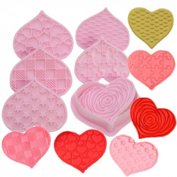 Valentine's Day Hearts Cookie Mould | 3D Mini Fondant Cookie Stampers 