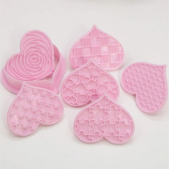 Valentine's Day Hearts Cookie Mould | 3D Mini Fondant Cookie Stampers 