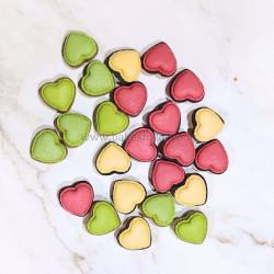 Multicolor Artificial Heart Shape Macaron Cookie for Cake Decor (Set of 6)