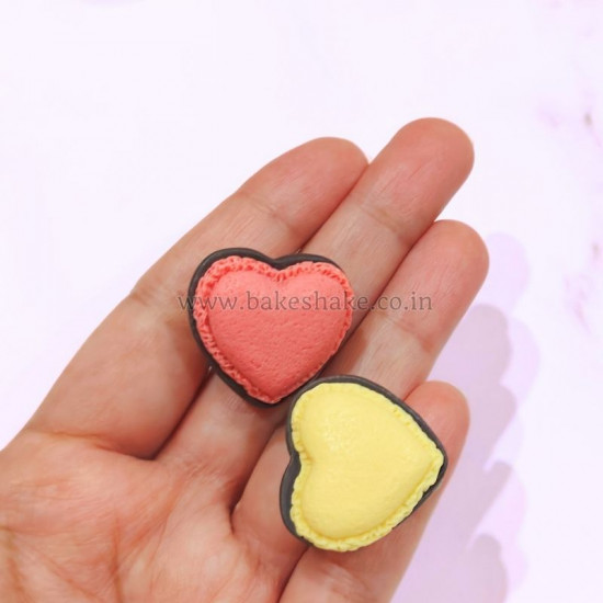 Multicolor Artificial Heart Shape Macaron Cookie for Cake Decor (Set of 6) Multicolor Artificial Heart Shape Macaron Cookie for Cake Decor (Set of 6)