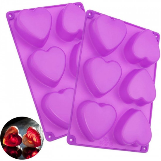 Heart Shape 6 Cavity Silicone Mould