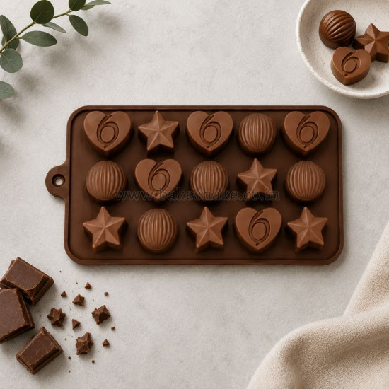 Hearts, Stars and Shells Shape Silicone Chocolate Mould