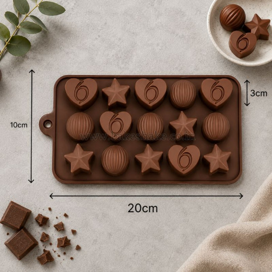 Hearts, Stars and Shells Shape Silicone Chocolate Mould