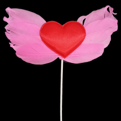 Heart With Wings Cake Topper (Pink)