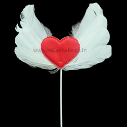 Heart With Wings Cake Topper (White)