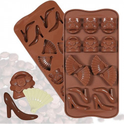 Heels, Hand Fan, Hand Bag Silicone Chocolate Mould