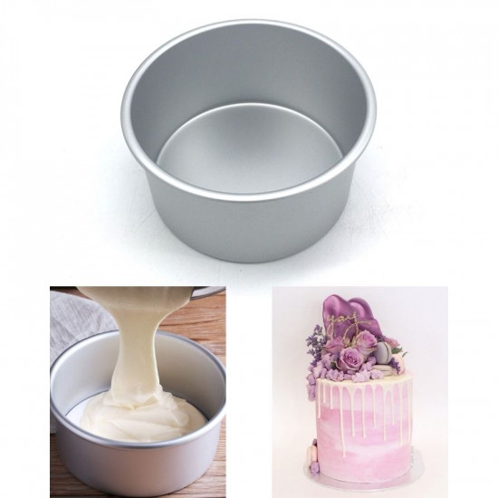 Round Aluminium Cake Mould (Diameter 6.5 x Height 3.5)