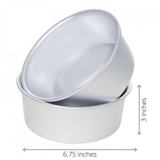 Round Aluminium Cake Mould (Diameter 6.75" x Height 3")