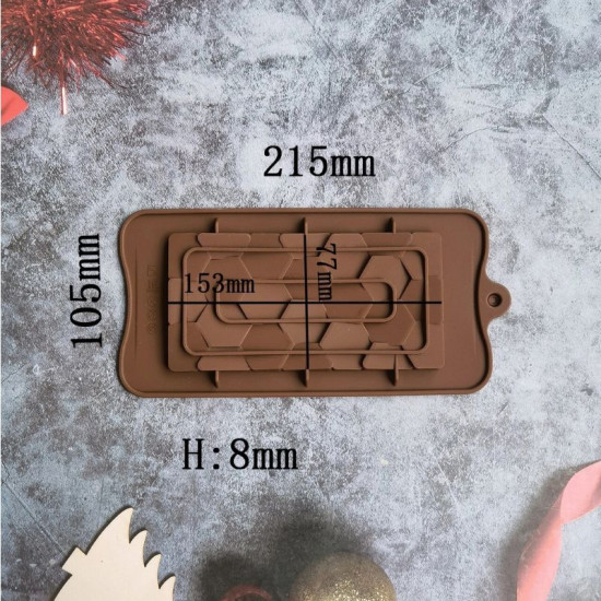 Chocolate Bar Silicone Mould - Hexagon (Style 2)