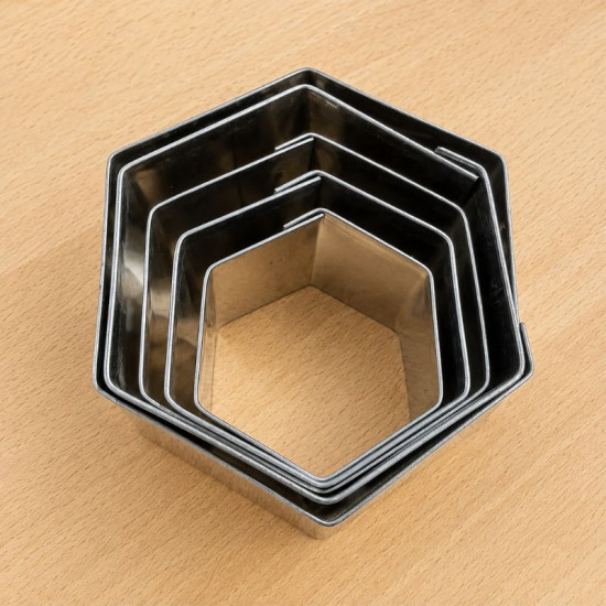 Hexagon Shape Stainless Steel Cookie Cutter (Set of 5)