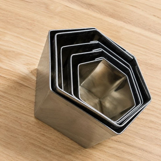 Hexagon Shape Stainless Steel Cookie Cutter (Set of 5)