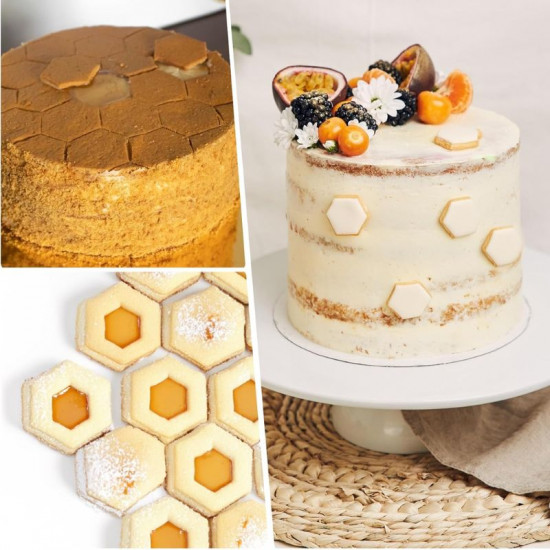 Hexagon Shape Stainless Steel Cookie Cutter (Set of 5)