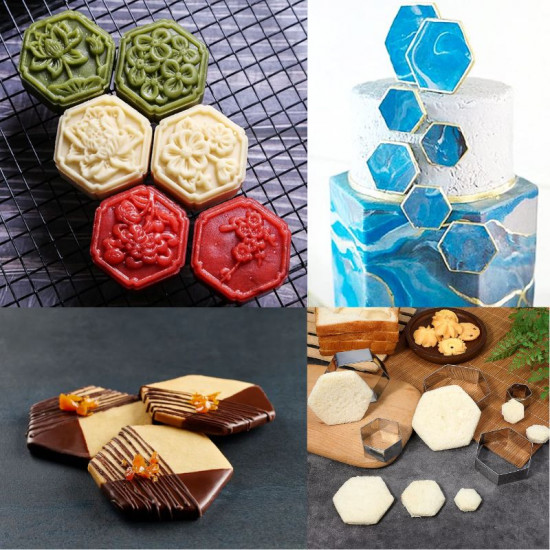 Hexagon Shape Stainless Steel Cookie Cutter (Set of 5)