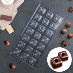 Hollow Square Shape Polycarbonate Chocolate Mould