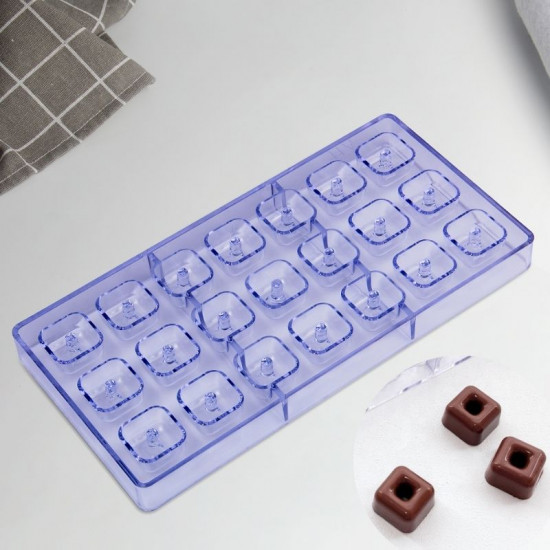 Hollow Square Shape Polycarbonate Chocolate Mould