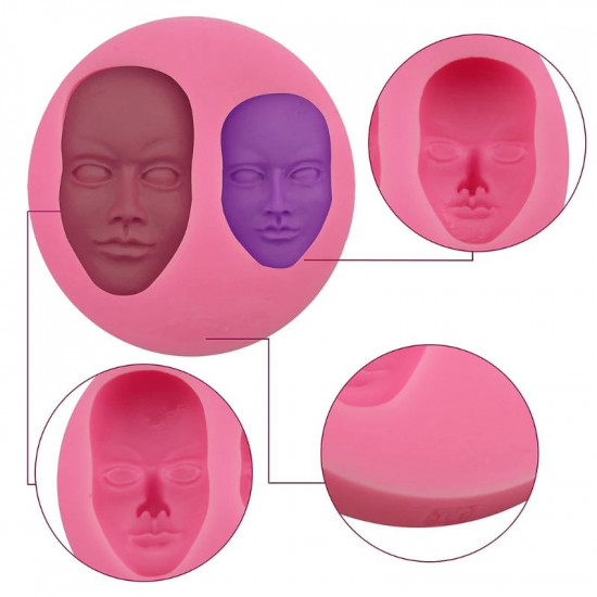 2 Human Faces Fondant Mould