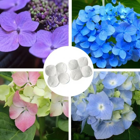 Hydrangea | Four Petal Blossom Silicone Veiner Double Sided