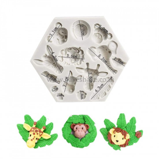 3D Animal Faces Fondant Mould