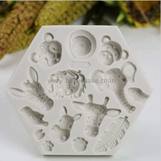 3D Animal Faces Fondant Mould