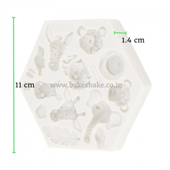 3D Animal Faces Fondant Mould