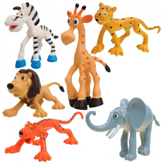 Animal Zoo Toy Cake Toppers (Set of 6)