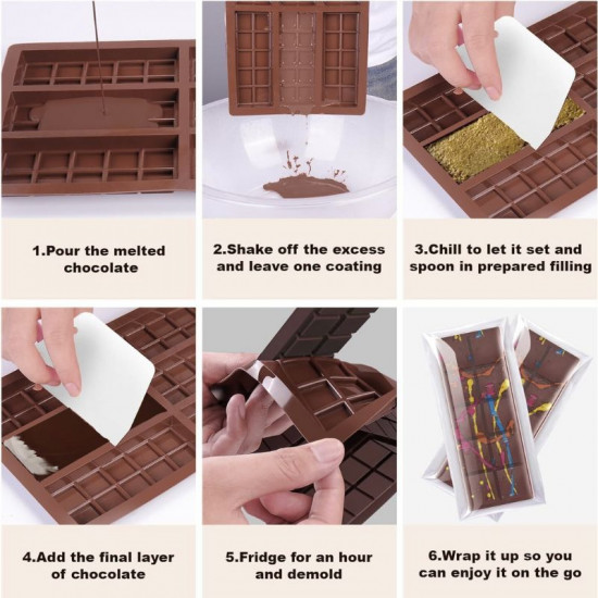 Kunafa Chocolate Bar 6 Cavity Silicone Mould Kunafa Chocolate Bar 6 Cavity Silicone Mould