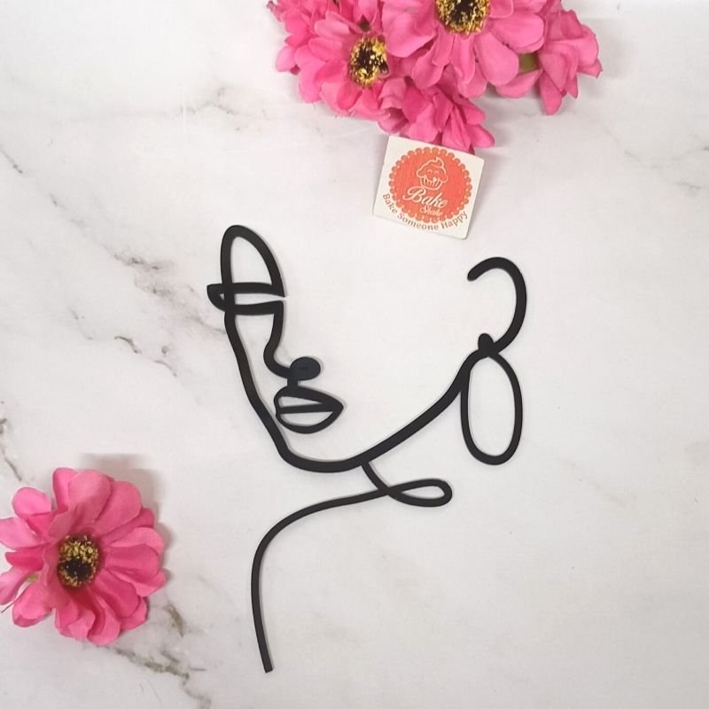 Buy Lady Face Silhouette Cake Topper Acrylic Online in India  Etsy