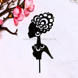 Black Lady Silhouette Acrylic Cake Topper