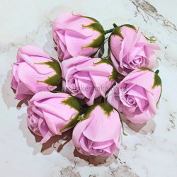 Artificial Lavender Pink Rose Flowers (Set of 10)