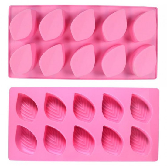 Leaf Shape 10 Cavity Silicone Mould